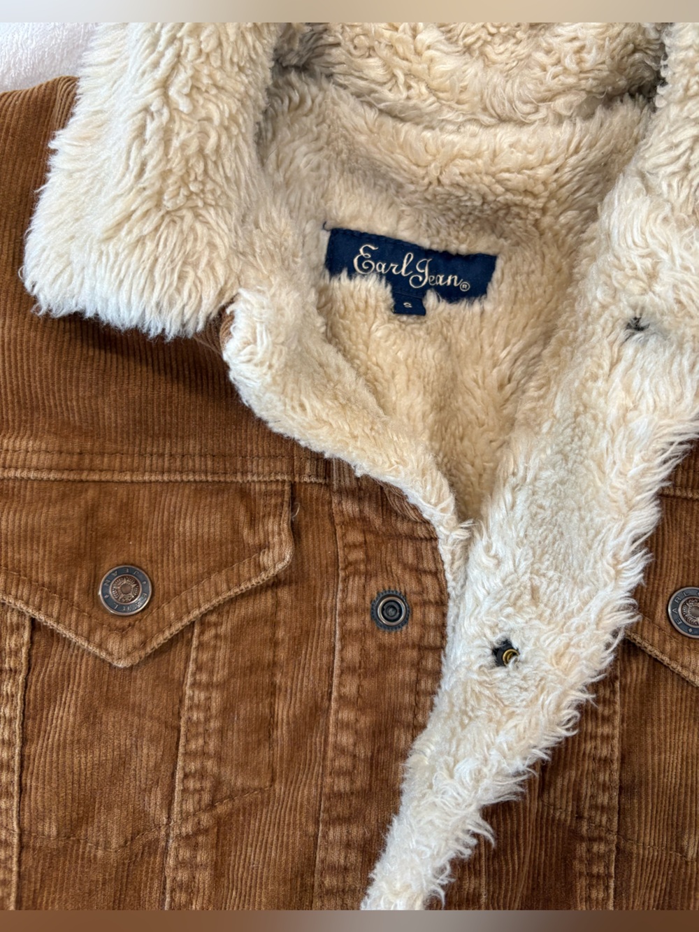 Vintage Y2K Earl Jean Sherpa Corduroy Jacket Alt. ASO Gilmore Girls Friends OTH - Picture 3 of 10